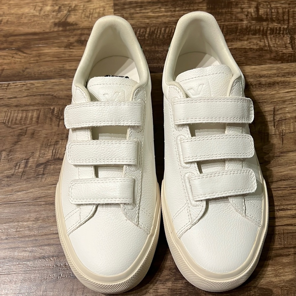New Womens Veja Recife Chromefree Leather Extra White Emeraude